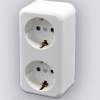 Double wall mounted sucker outlet 3840W 220-240V 16A IP20 without lid mini white